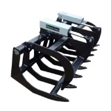 Heavy Duty 2 Cylinder Brush Grapple for Skid Steer