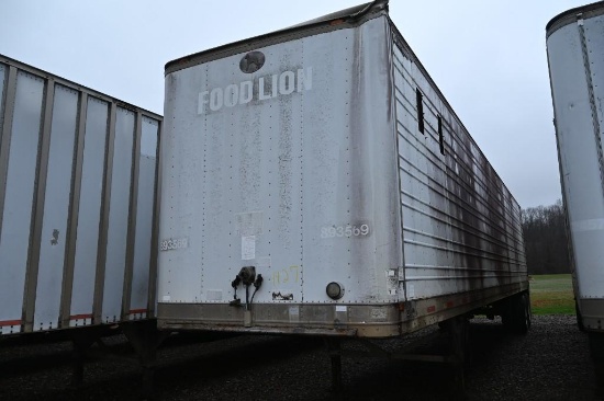1989 Great Dane Closed Top Chip Trailer with Barn Doors.