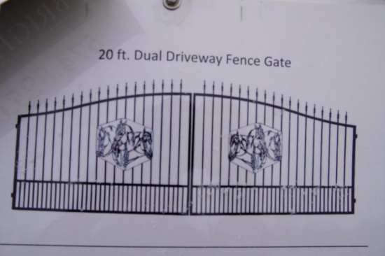 New 20' Bi-Parting Wrought Iron Driveway Gate