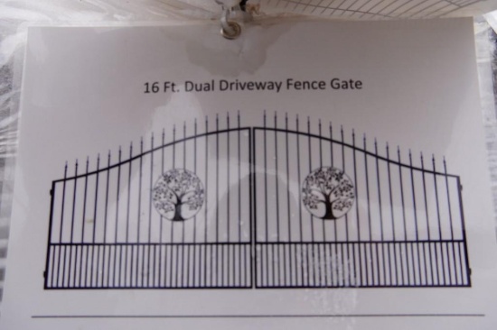 New 16' Bi-Parting Wrought Iron Driveway Gate