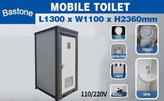 New Bastone Portable Restroom With Sink