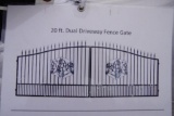 New 20' Bi-Parting Wrought Iron Driveway Gate