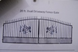New 20' Bi-Parting Wrought Iron Driveway Gate