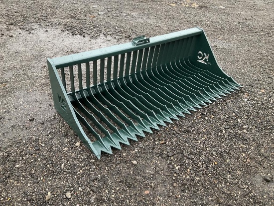 72" Skid Steer Fine Skeleton Bucket High Side