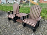 2 Poly Glider Rockers With Center Table