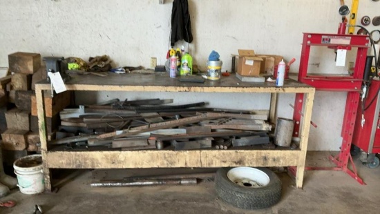 Steel Work Bench and Contents
