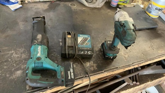 Makita Reciprocating Saw, Impact Driver, and Battery Charger