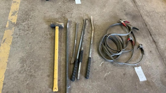 Sledge, Pry Bars, and Jumper Cables
