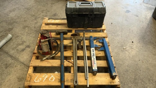 Hydraulic/Air Jack, Sledge and Assorted Tools