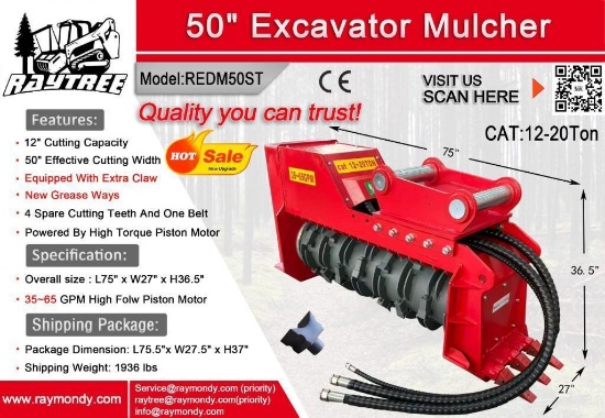 Unused Raytree Excavator Mulcher