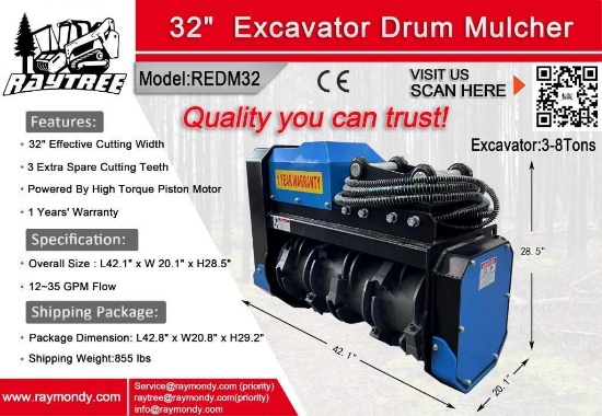 Unused Raytree Excavator Mulcher