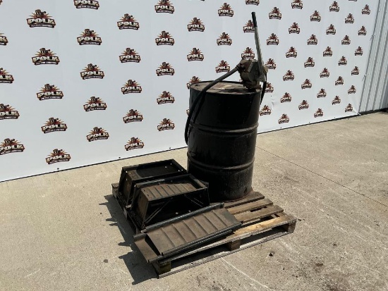 55-Gallon Drum with Great Plains Industries HP100 Pump and Set Of Ramps
