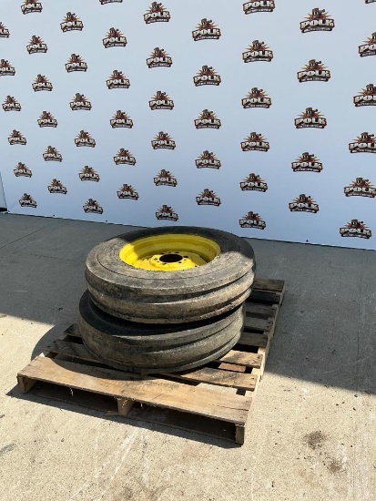 Samson 7.50-18 F-2 Tractor Tires on Yellow John Deere Rims