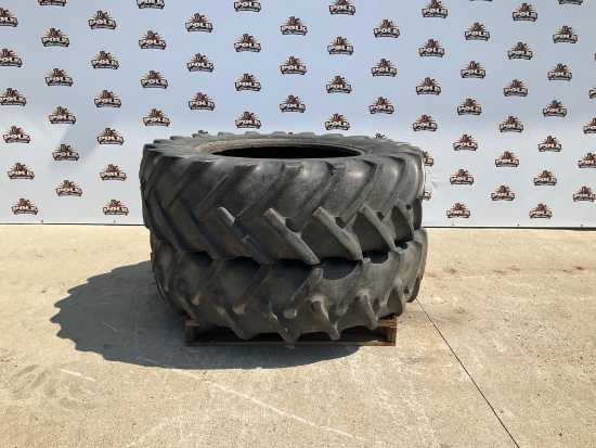 (2) B.F.Goodrich Silvertown Power Grip 18.4-34 Tractor Tires Rubber Over Steel