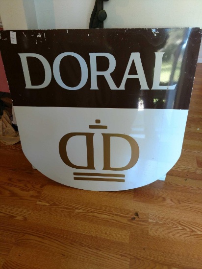 Large Painted Double-sided Metal Doral Cigarette Sign