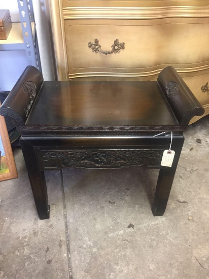 Beautifully Carved Chinese Meditation Stool