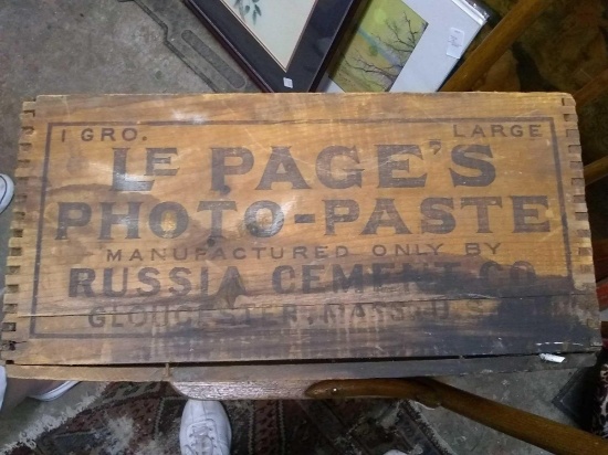 Le Page's Photo Paste Antique wooden crate