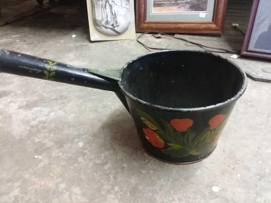 Antique Tole Painted Cooking Pot