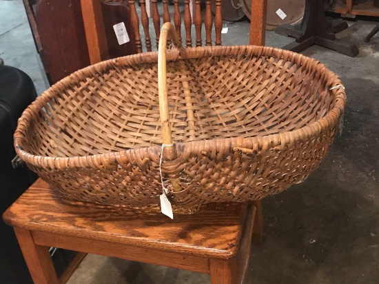 Large Old Gathering Basket