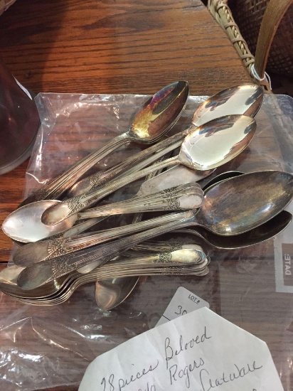 (28) Pieces 1940 Rogers Silverplate flatware. Beloved pattern