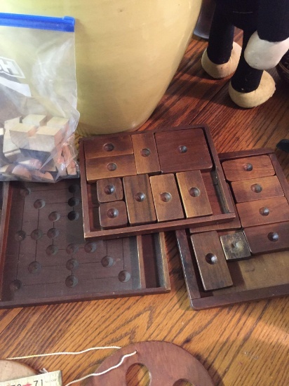 (5) Vintage/Antique wooden Kids games, puzzles