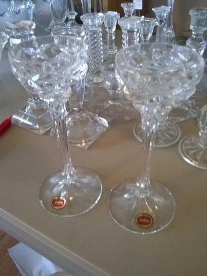 Gorham Matching Pair of Fine Crystal Candle holders