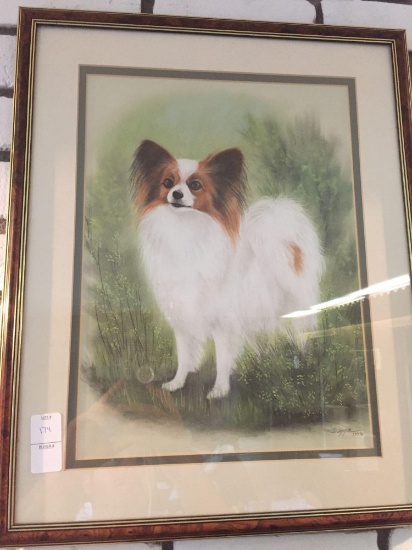 1996 Diagge Painting of Papillon w/ Frame