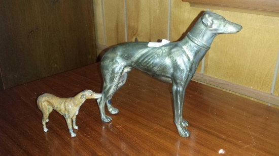 Two Metal Type Greyhound Figurines