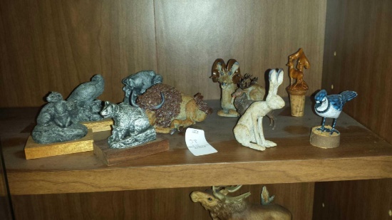 Lot of 10 Unique Animal Sculptures and Figurines