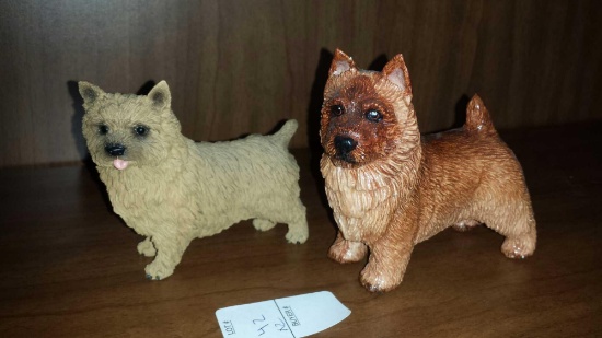 Lot of 2 Charming Norwich Terrier Figurines