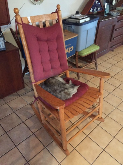 Nice Oak Rocking Chair. Cat not included