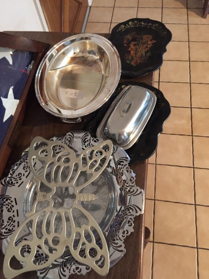 Lot of Silver Plates and Decor