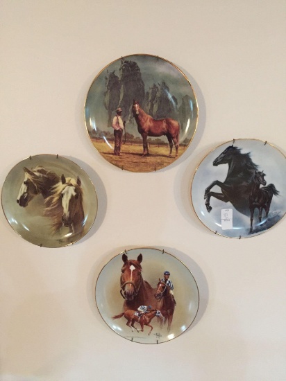 Lot of 4 Fred Stone Horse Decorative Plates