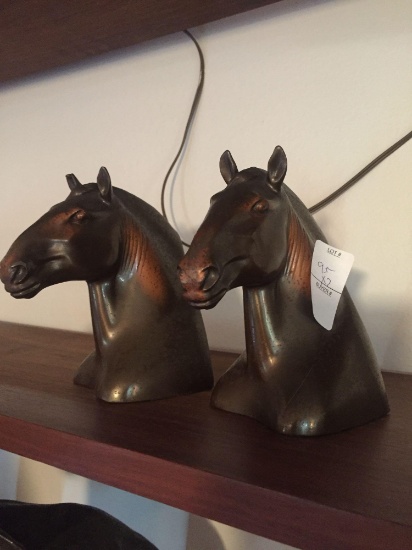 Pair of Brass/Bronze horse head bookends.