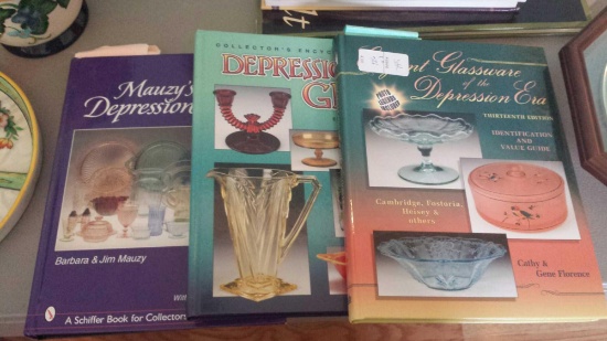 3 books on depression glass