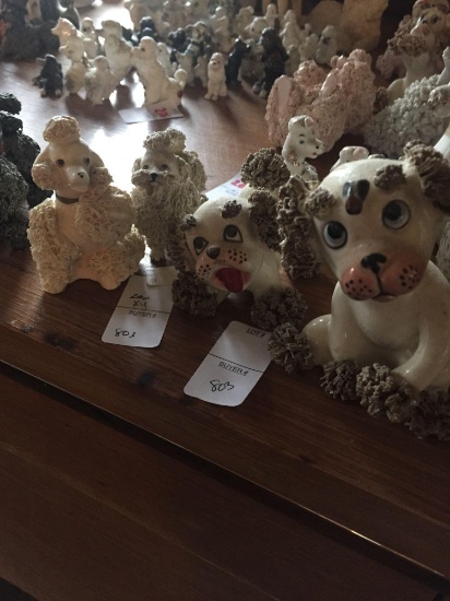 Lot of 4 Vintage Spaghetti Poodle Figurines