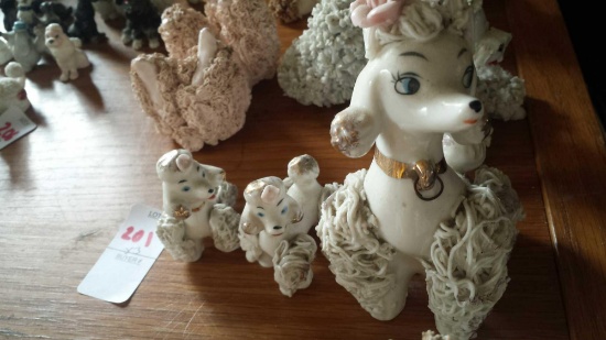 Lot of 3 Vintage Spaghetti Poodle Figurines