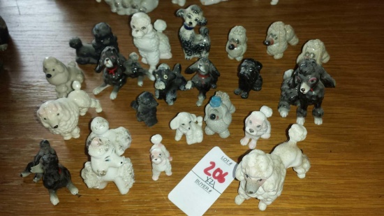 Lot of 21 Small Delicate Vintage Poodle Figurines