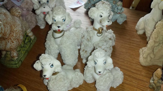 Lot of 4 Vintage Lefton Spaghetti Poodle Figurines