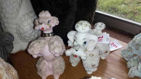 Lot of 2 Vintage Lefton Spaghetti Poodle Figurines