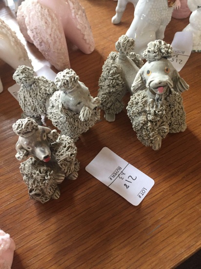 3 vintage chocolate Spaghetti poodle figurines