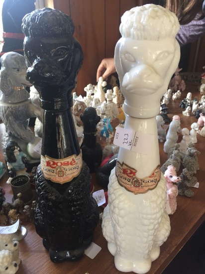 Pair of large Gori Gori Italian ceramic Poodle decanters