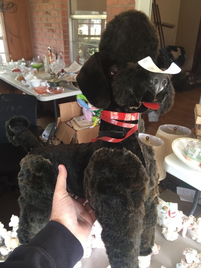 Large vintage hand stitched stuffed Poodle