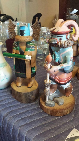 2 fascinating wooden Southwestern sculptures