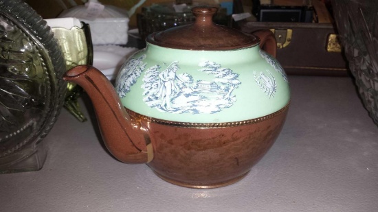 Beautiful Sadler English Teapot Brown and Green with Greecian art