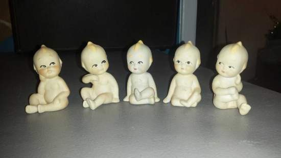 Lot of 5 Rosie - faced Ceramic Babies in Different Poses