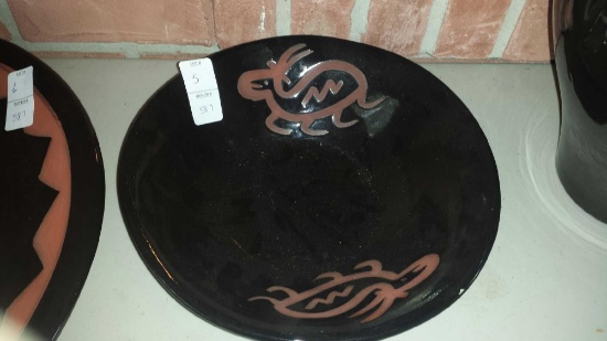 Great Southwestern 10.5" Pottery Bowl with Deer