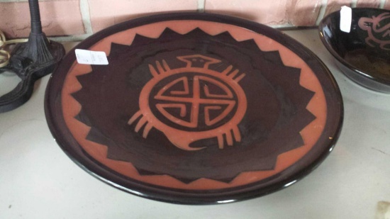 Great Southwestern Pottery Platter Turtle