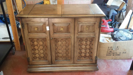 SUPER COOL Rolling Bar / Liquor Cabinet with Clover Accents