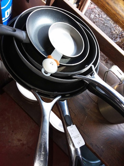 KitchenAid and Farberware Non-Stick Frying and Wok Pans
